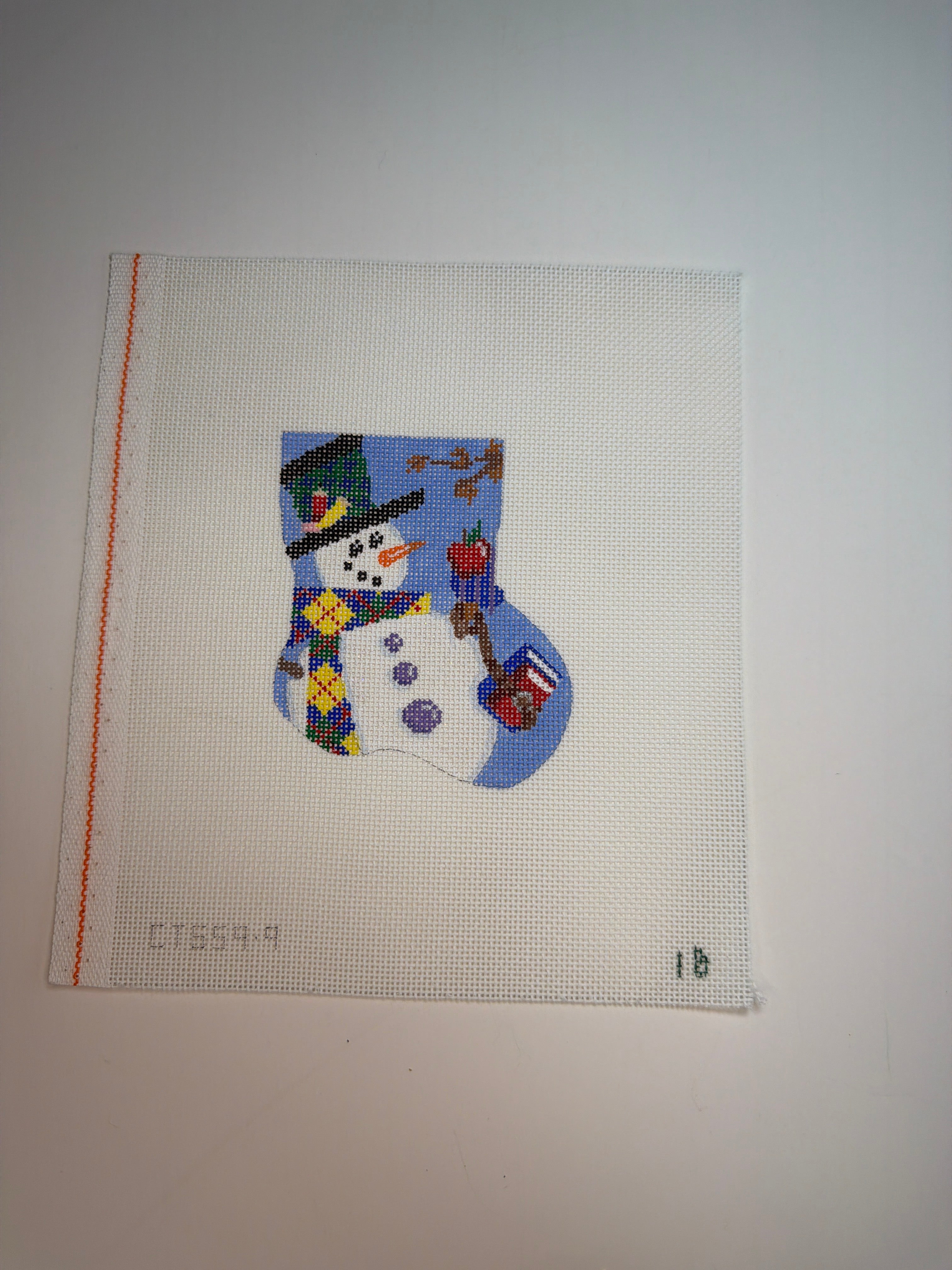 Snowman Carrying Books Mini Stocking