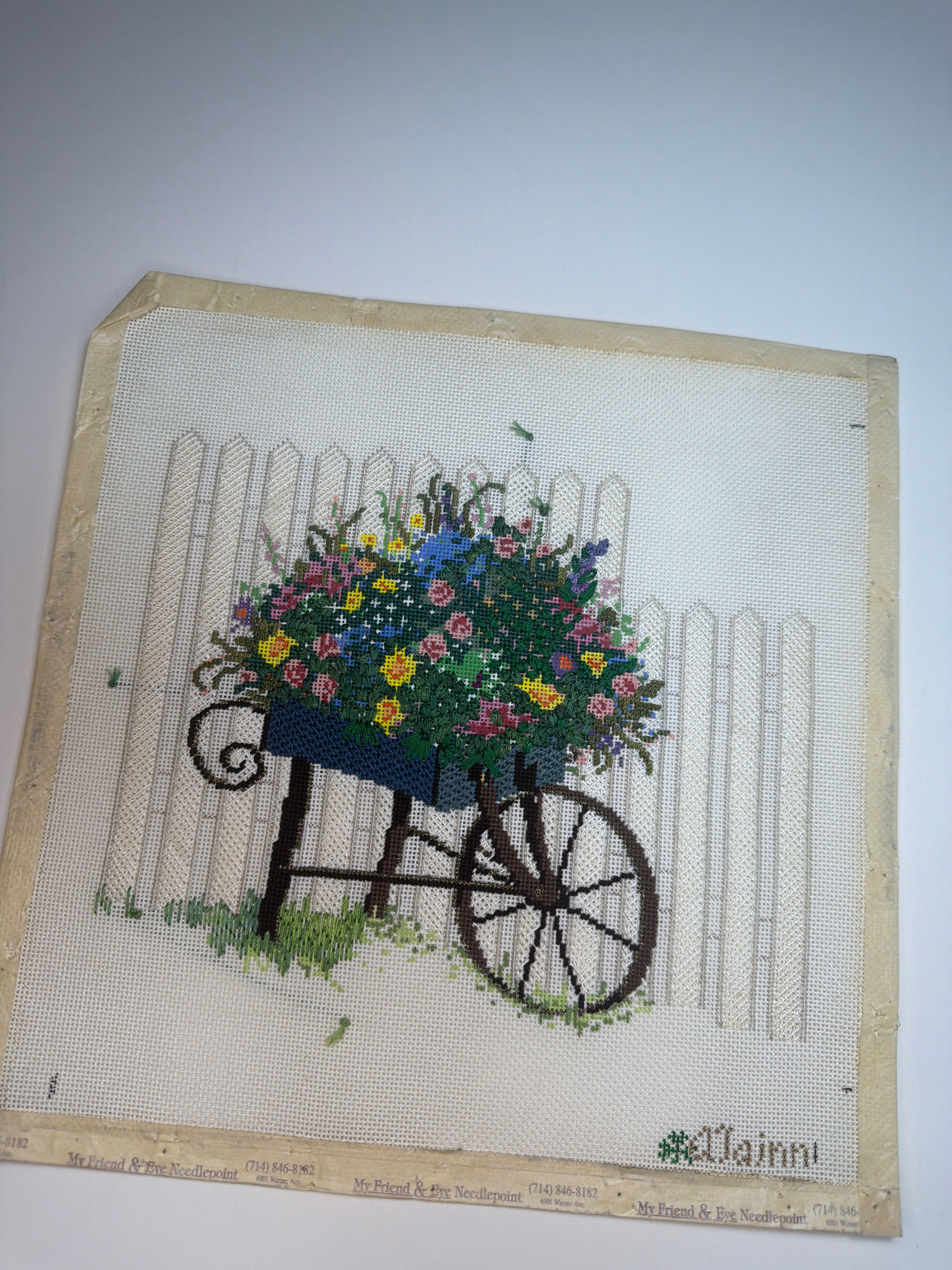 Florals in Blue Wheelbarrow