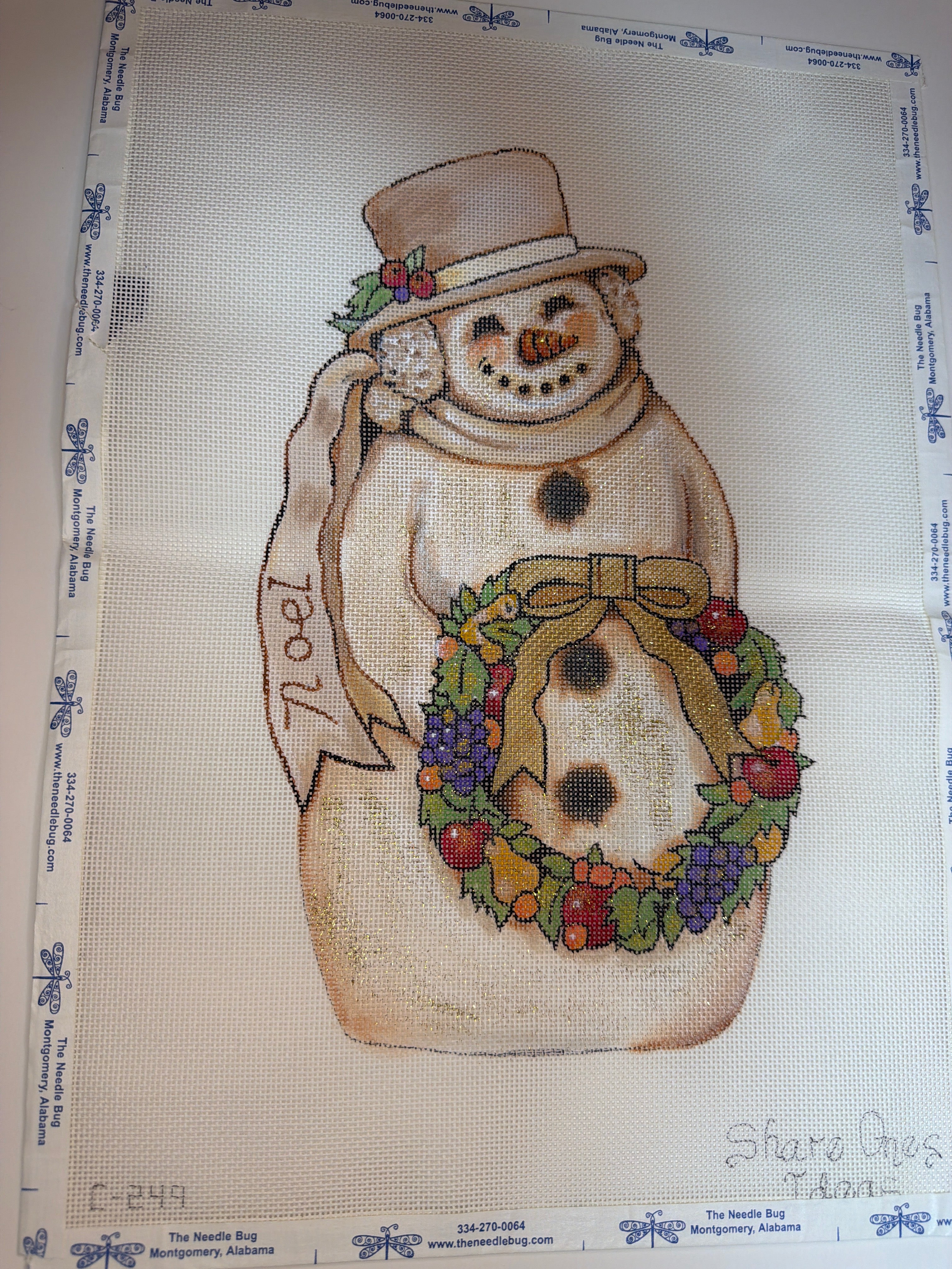 Noel Snowman with Wreath