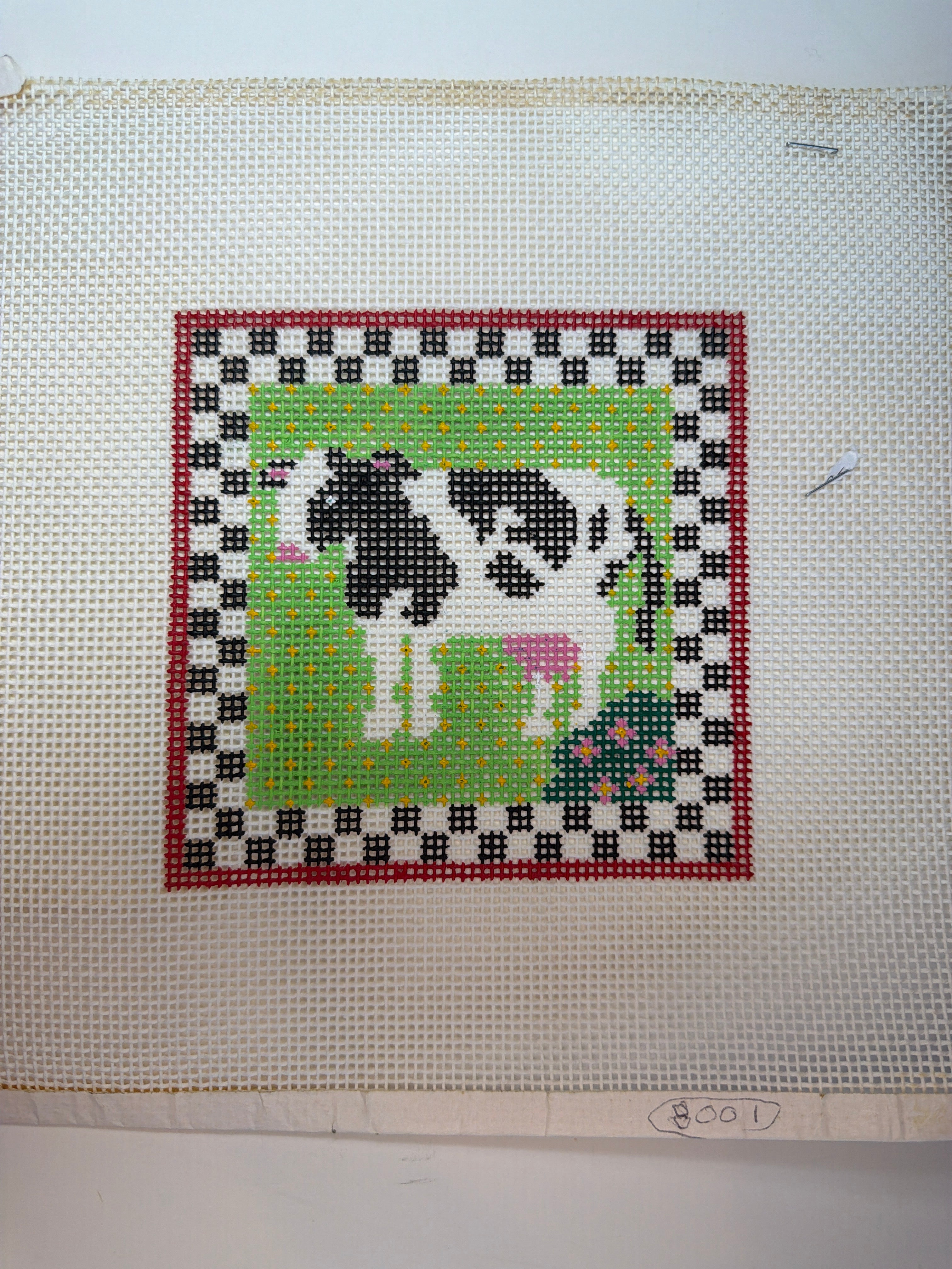 Cow with Check Border