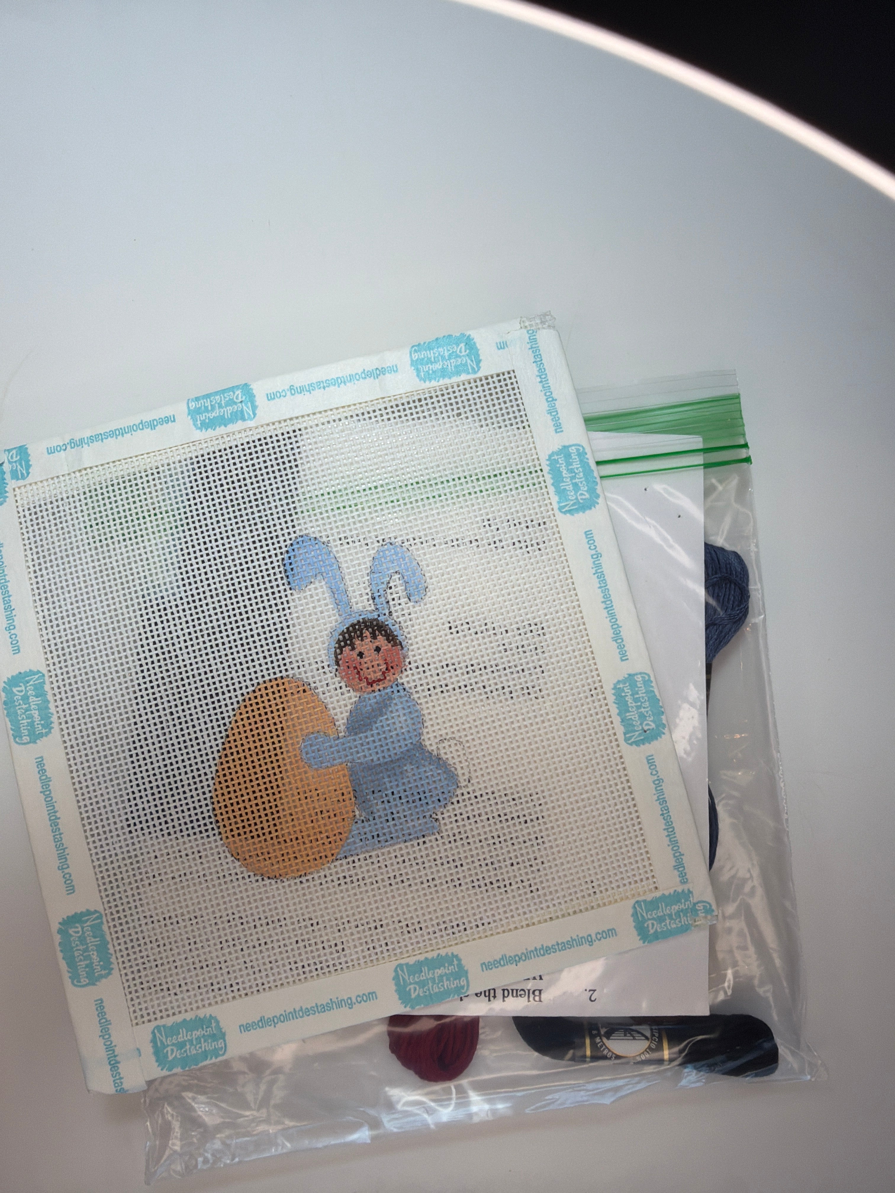 Blue Bunny with Light Brown Egg
