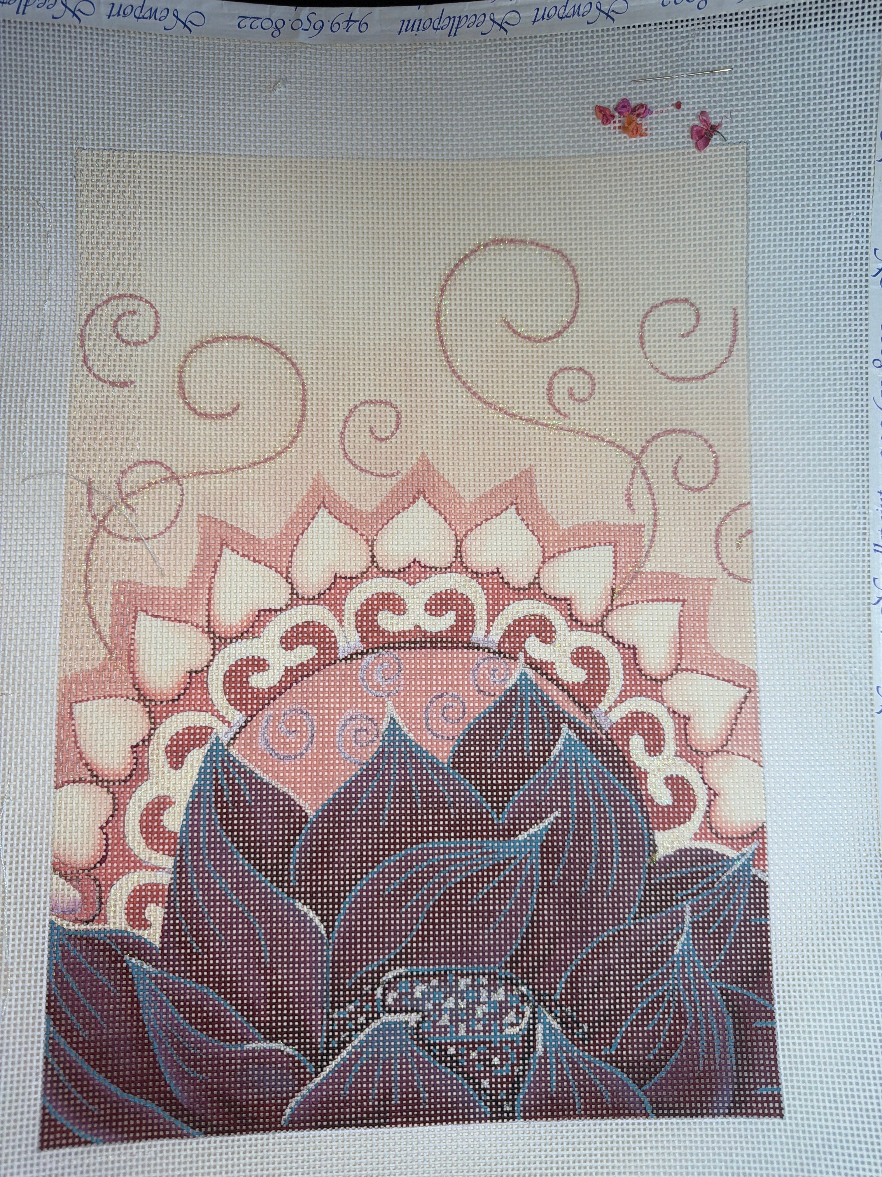Purple Floral with Hearts
