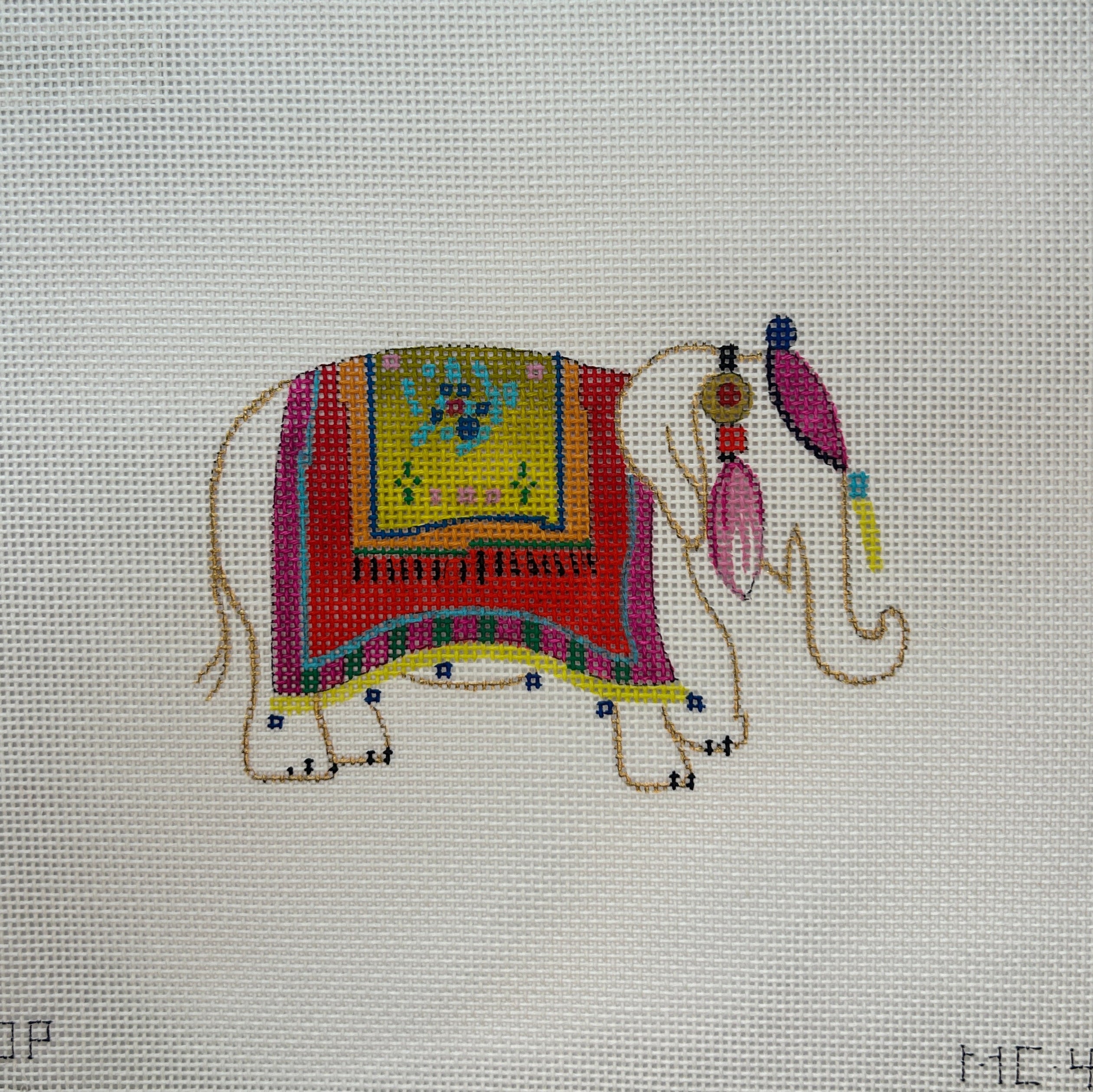 Elephant with Red Quilt