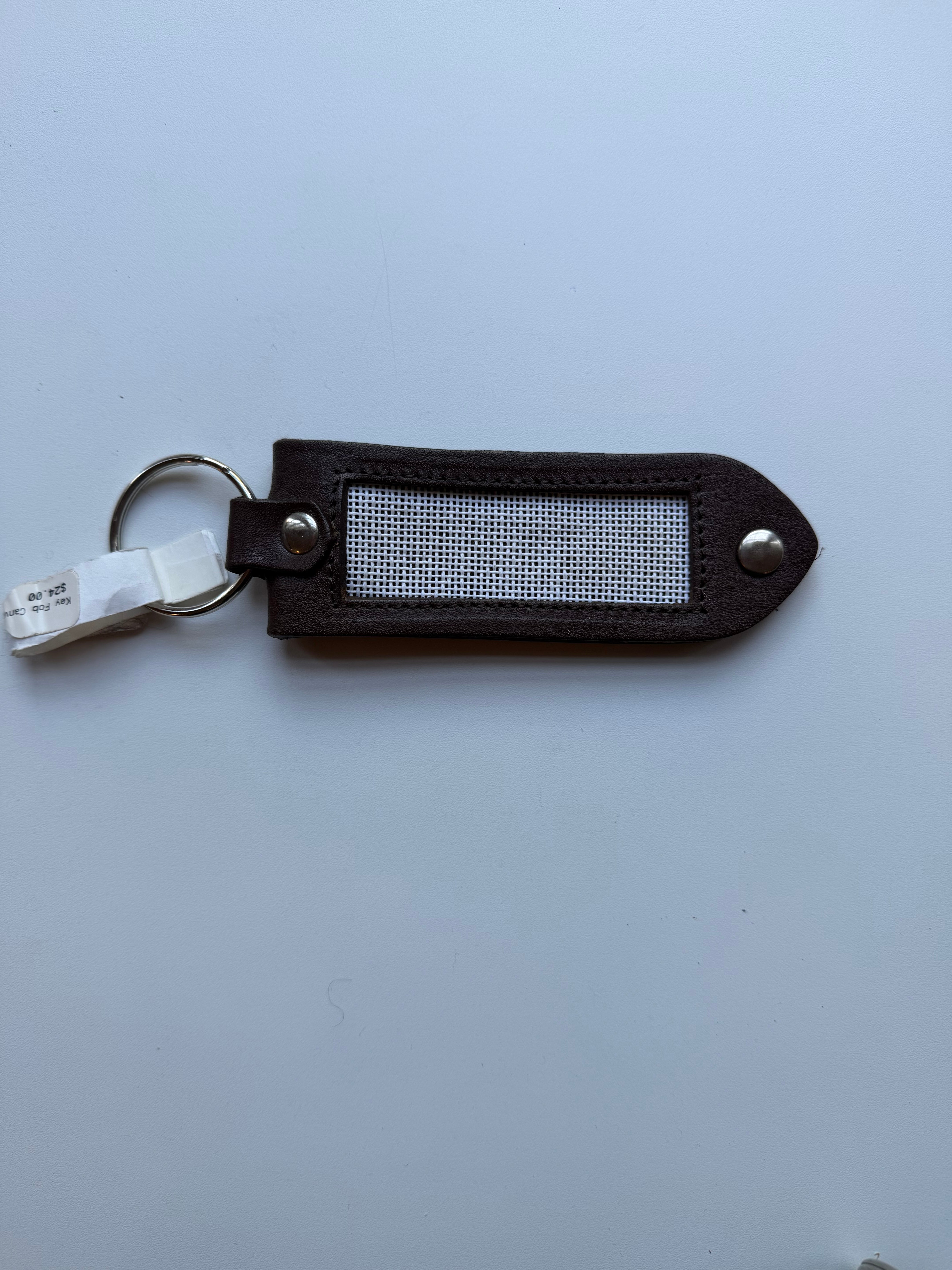 Self Finishing Brown Leather Key Fob