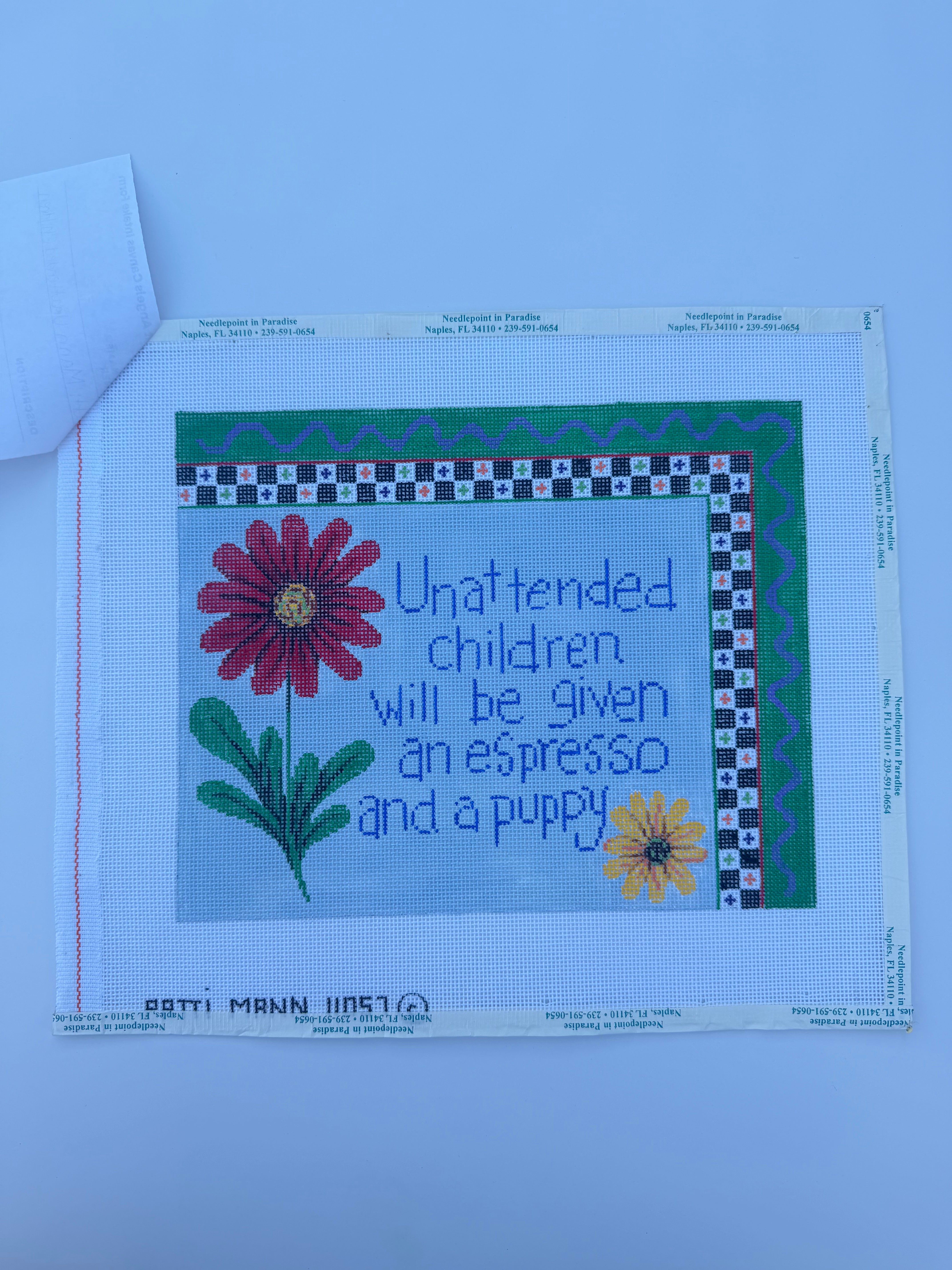 Unattended Children Needlepoint Canvas by Patti Mann