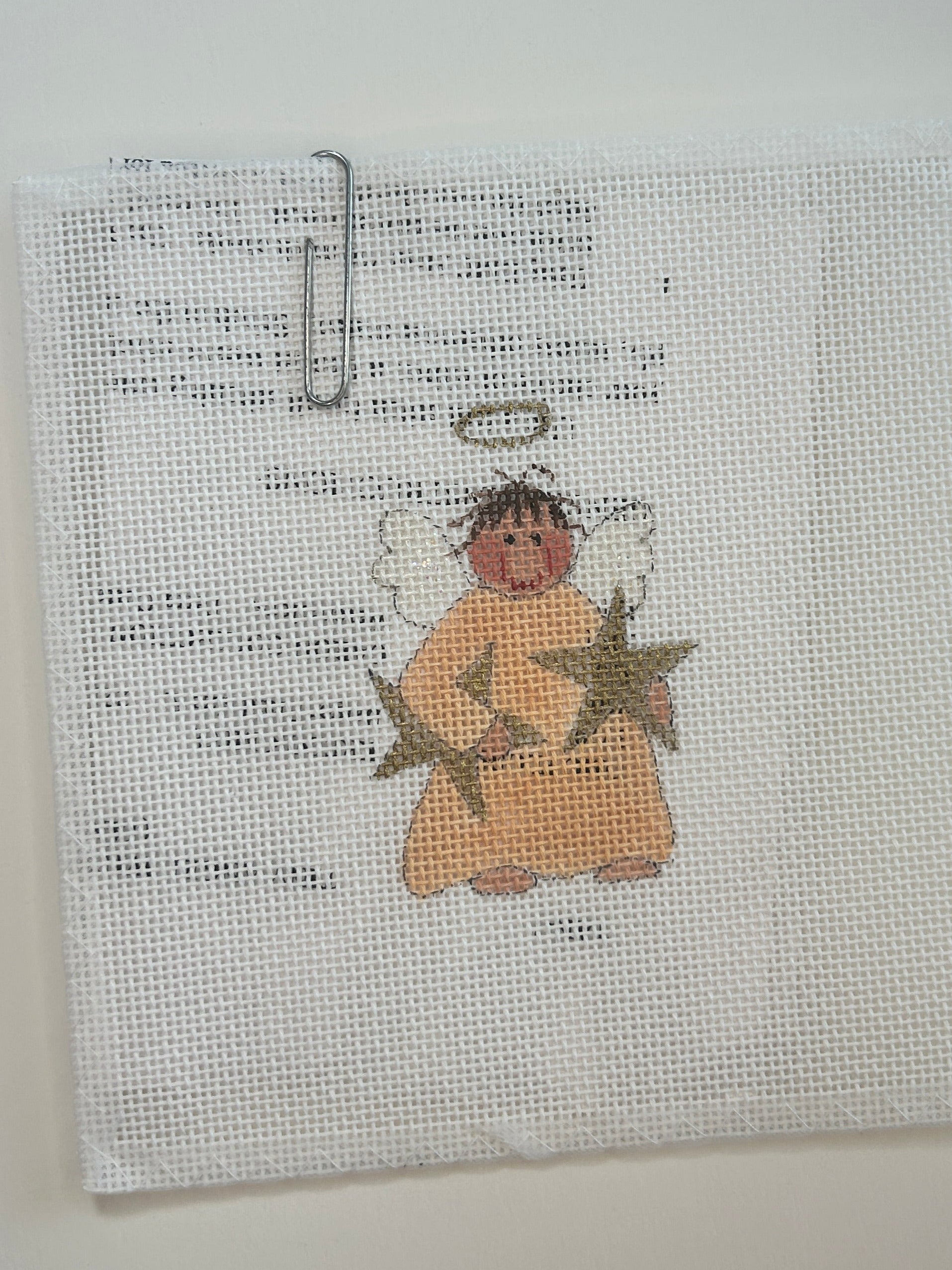 Tiny Angel with Two Gold Stars and Stitch Guide