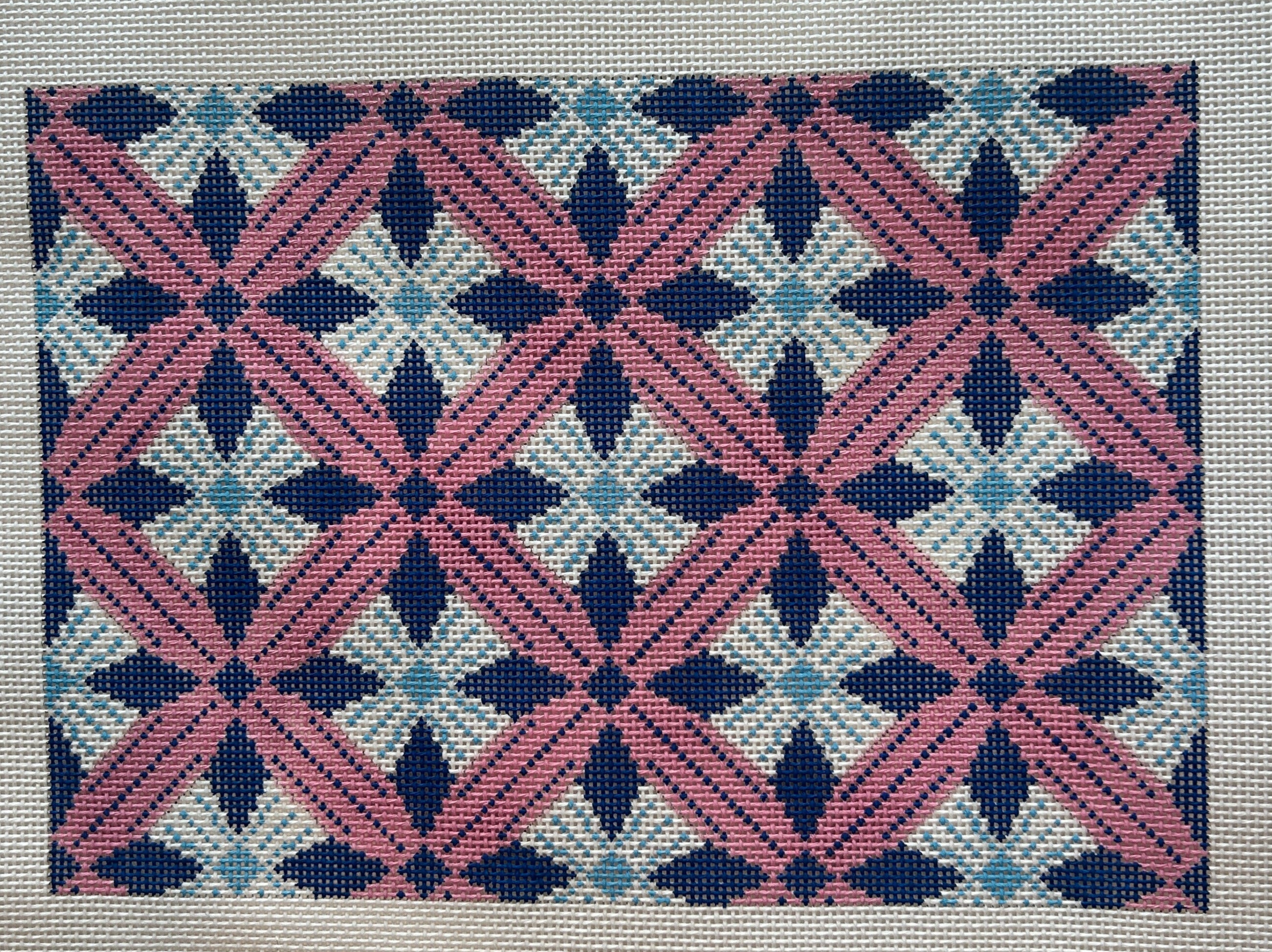 Pink and Blue Geo Pattern Clutch