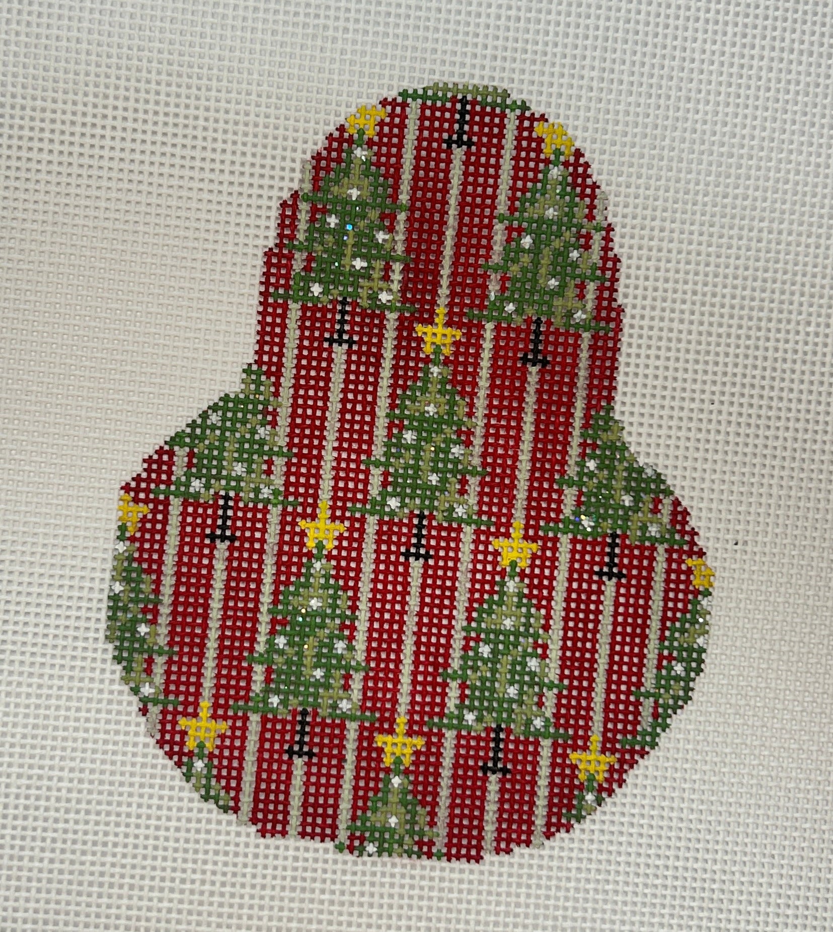Red Pear with Christmas Trees