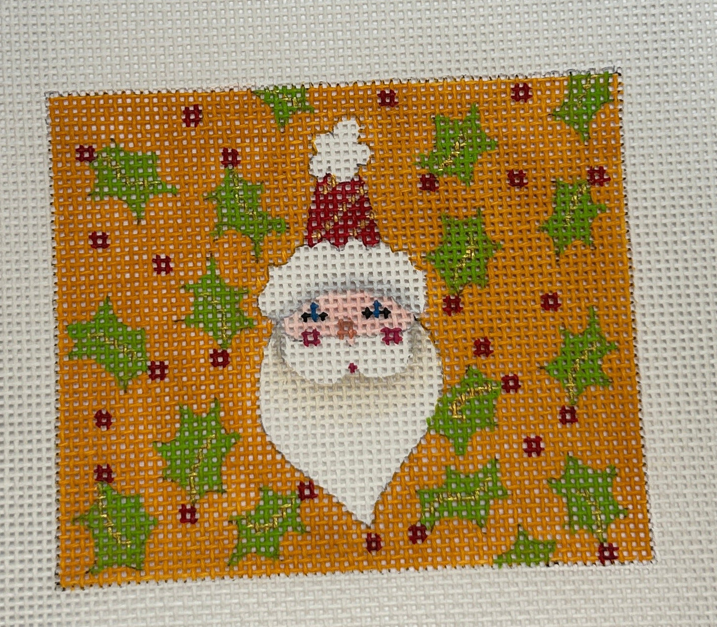 Santa on Orange Holly