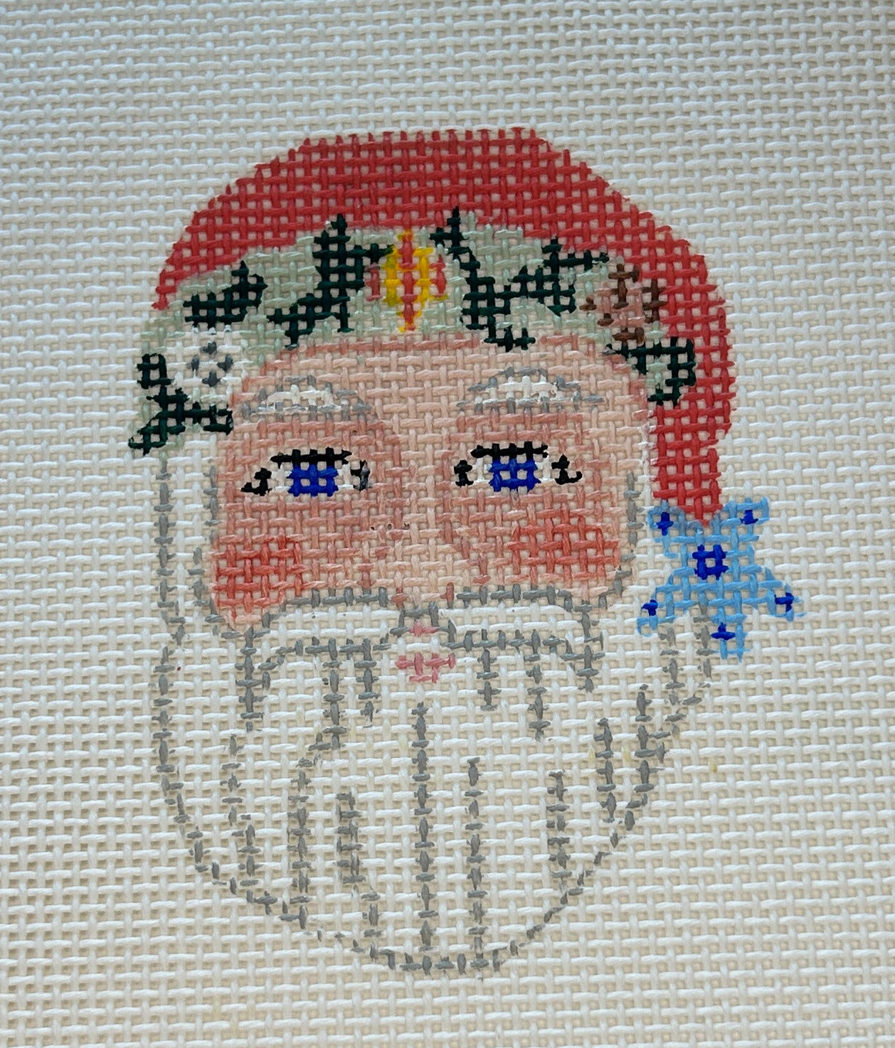 Santa with Evergreen Leaves
