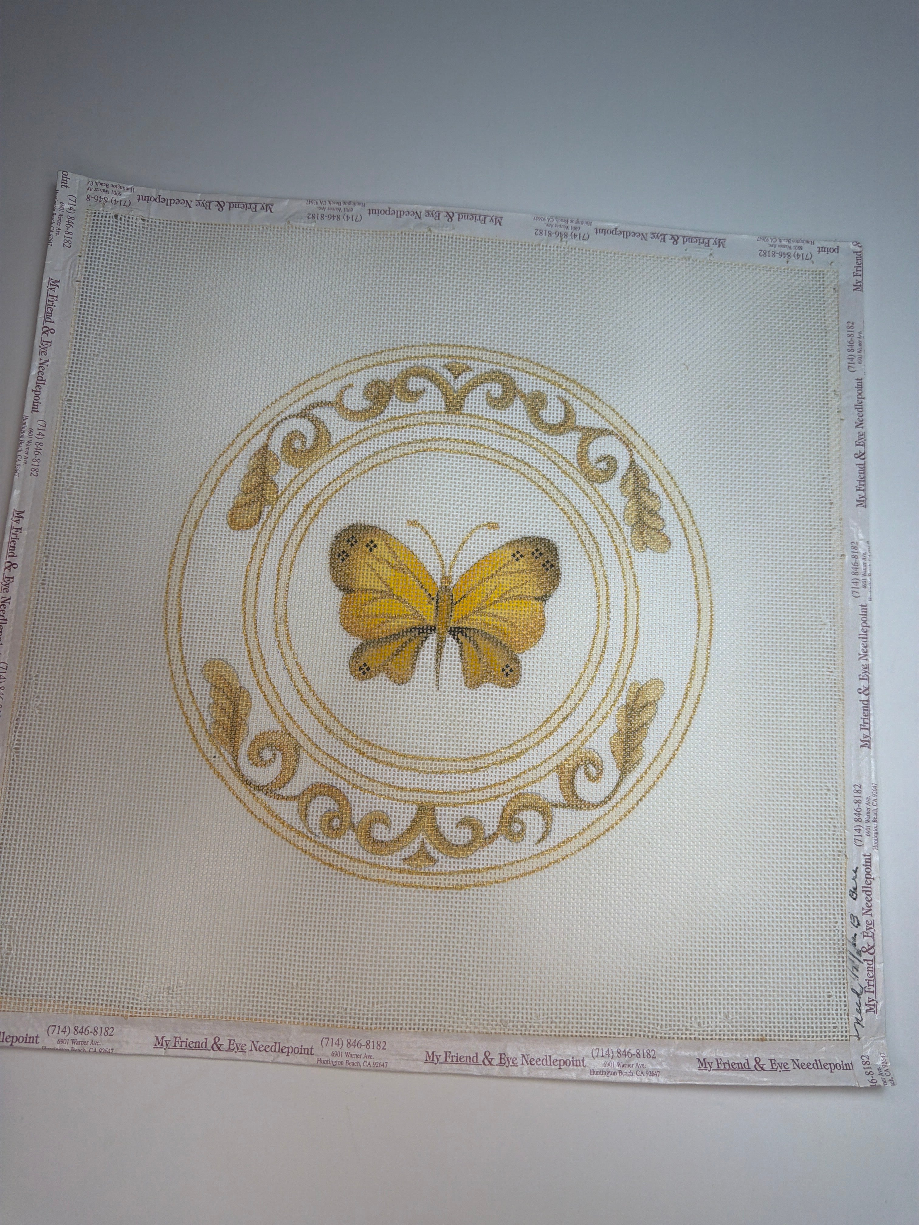 Yellow Butterfly Large Round