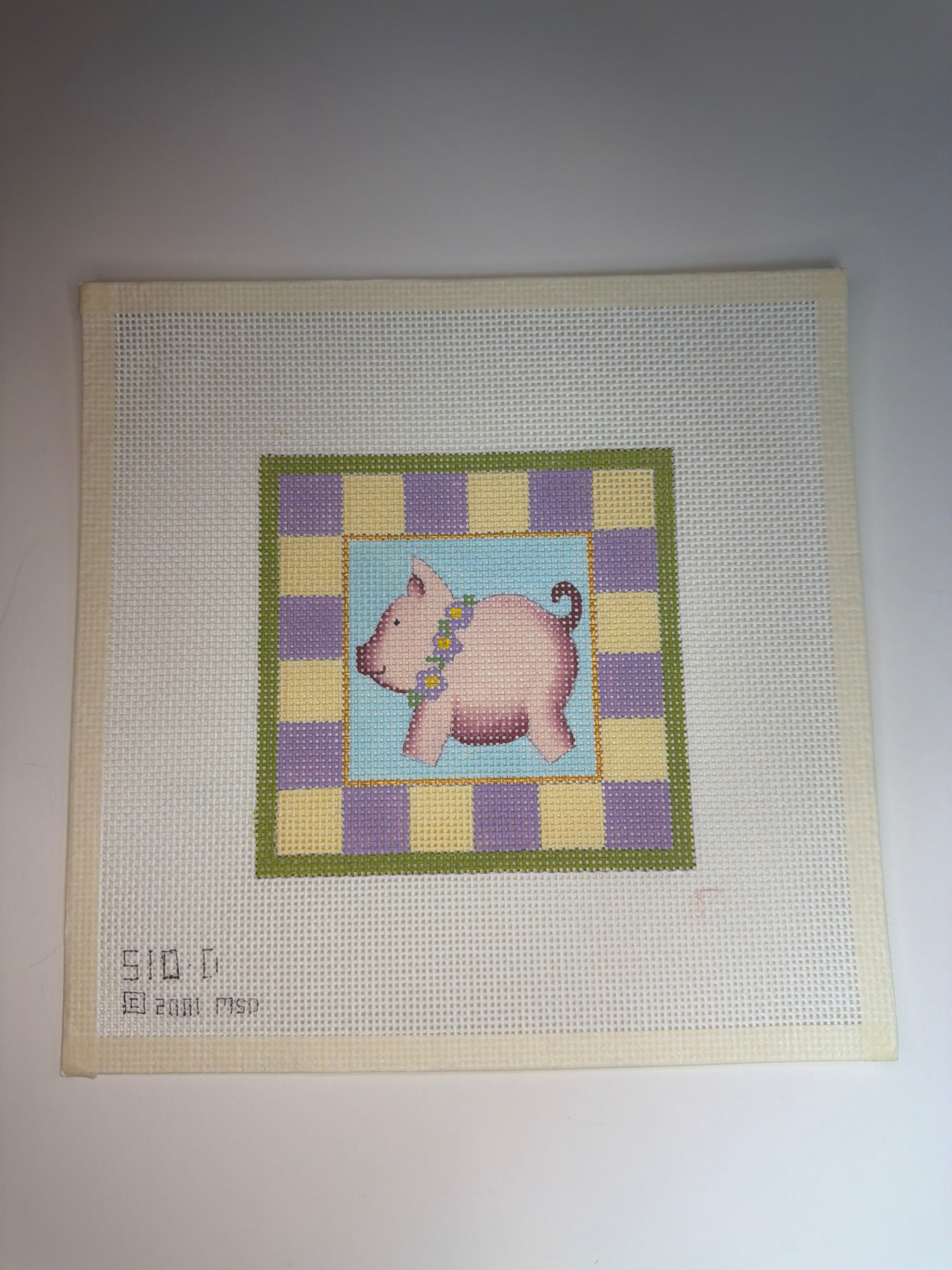 Pig with Yellow and Purple Checkers