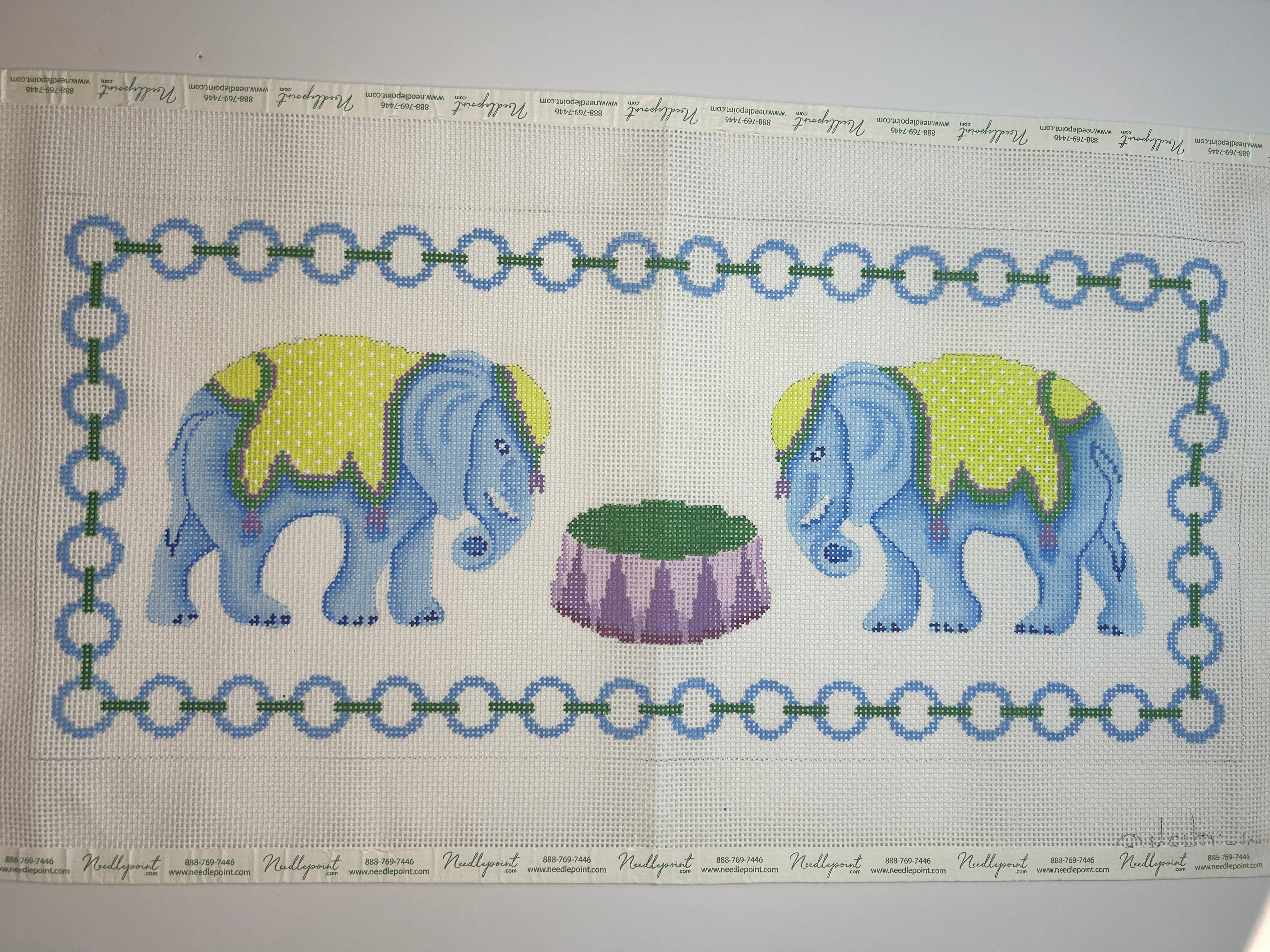 Blue Elephant Circus Rectangle