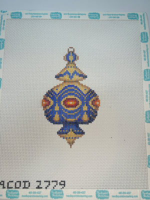 Blue and Gold Prong Ornament