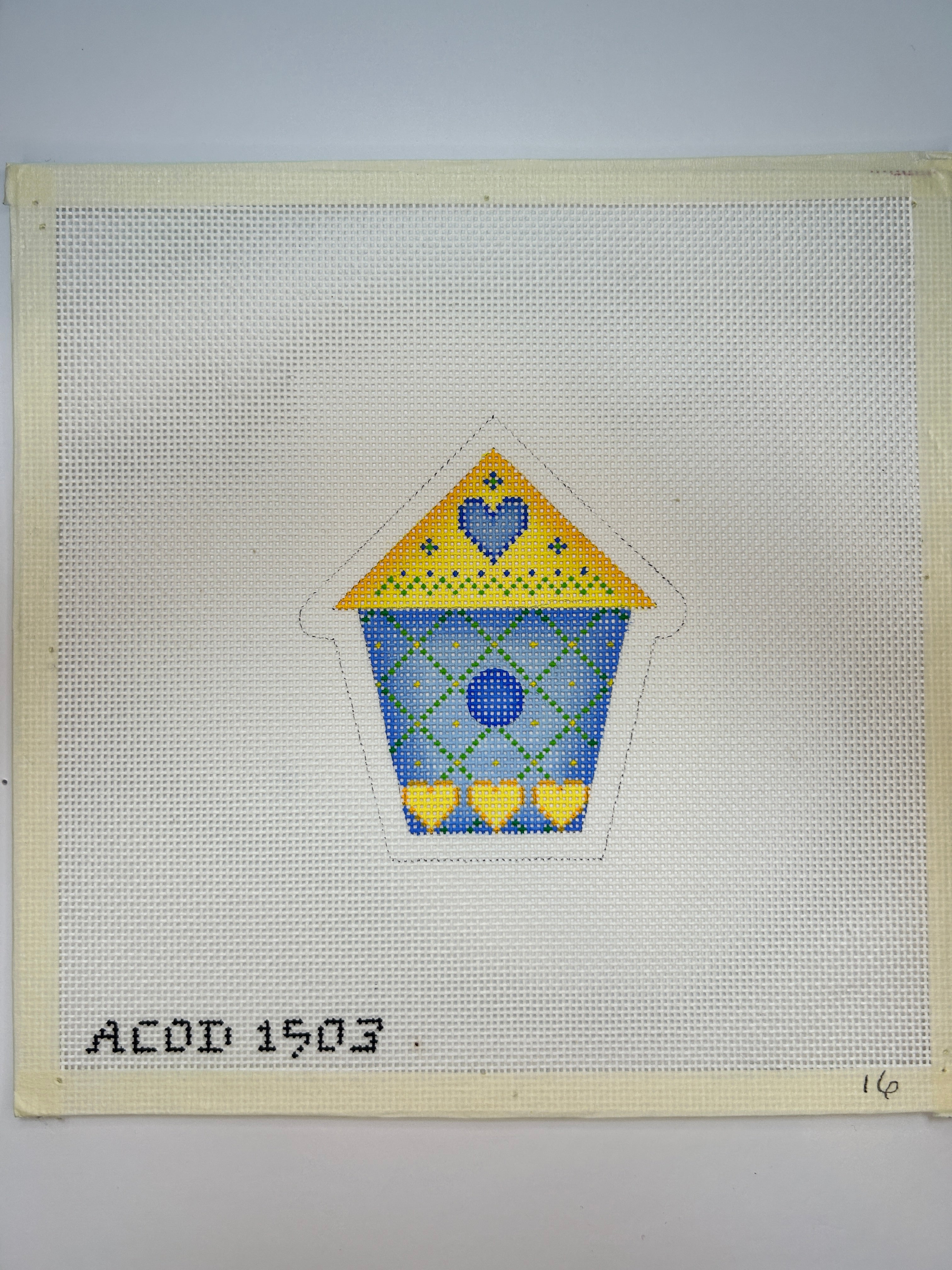 Blue and Yellow Birdhouse