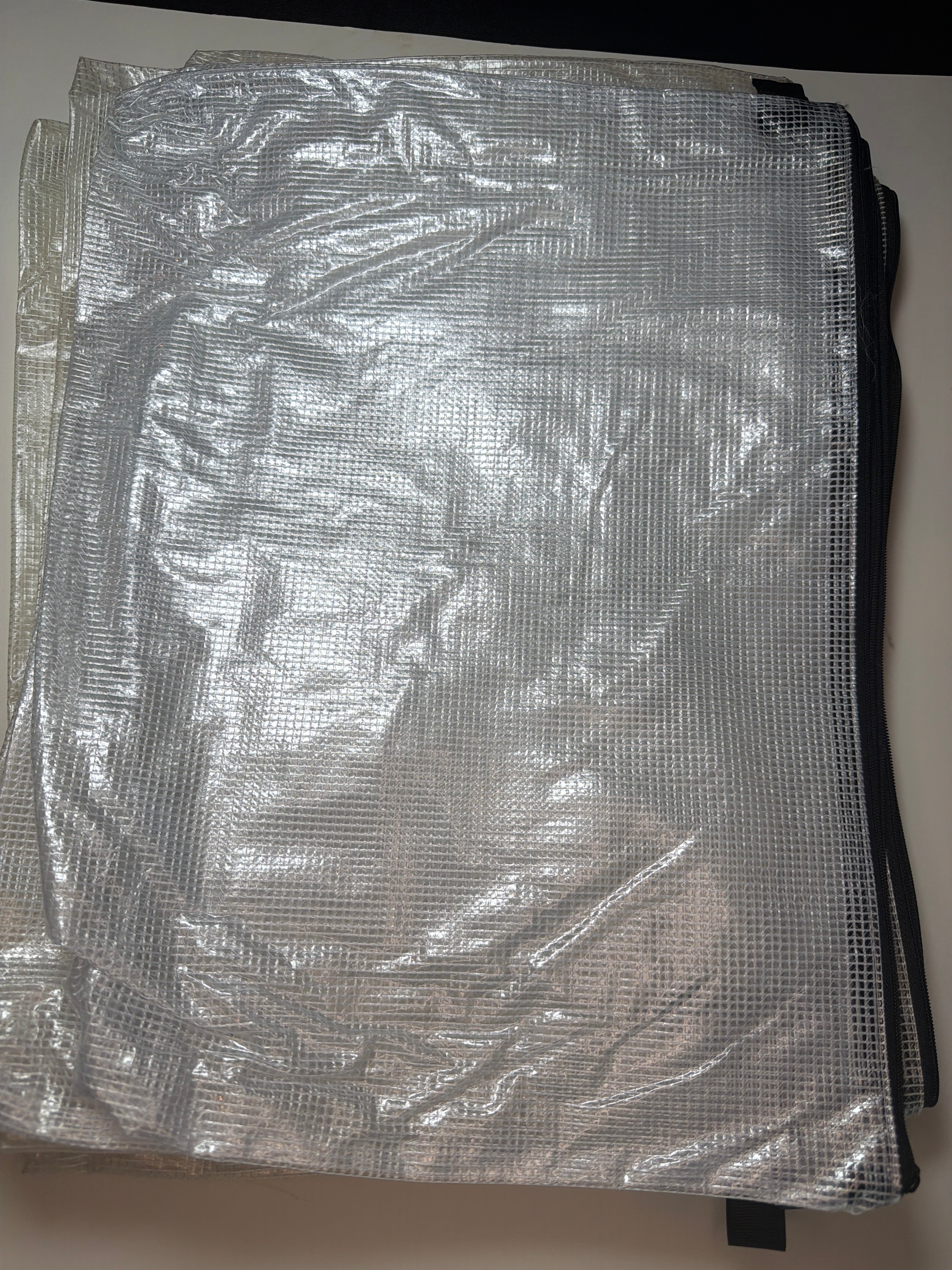 Project Bag: large plastic bag with black zipper