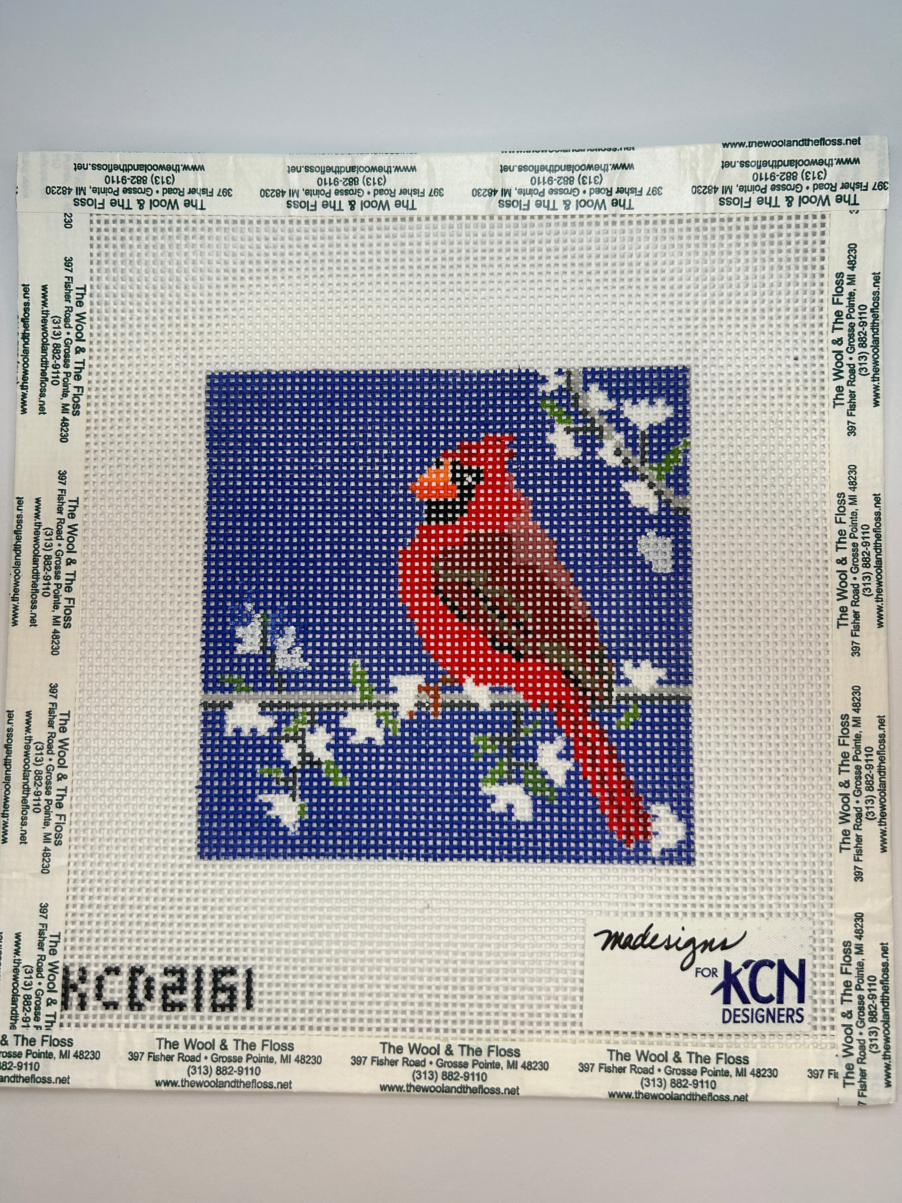 Cardinal on Blue Background