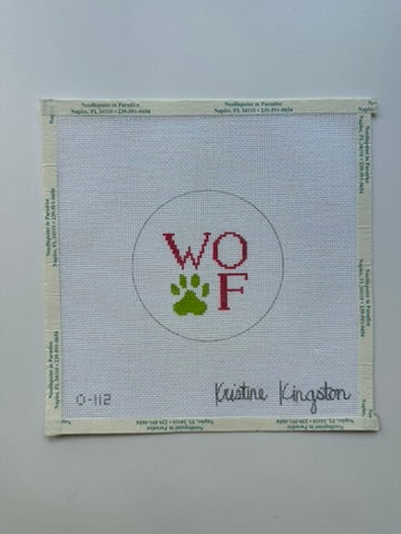 Woof Needlepoint Ornament