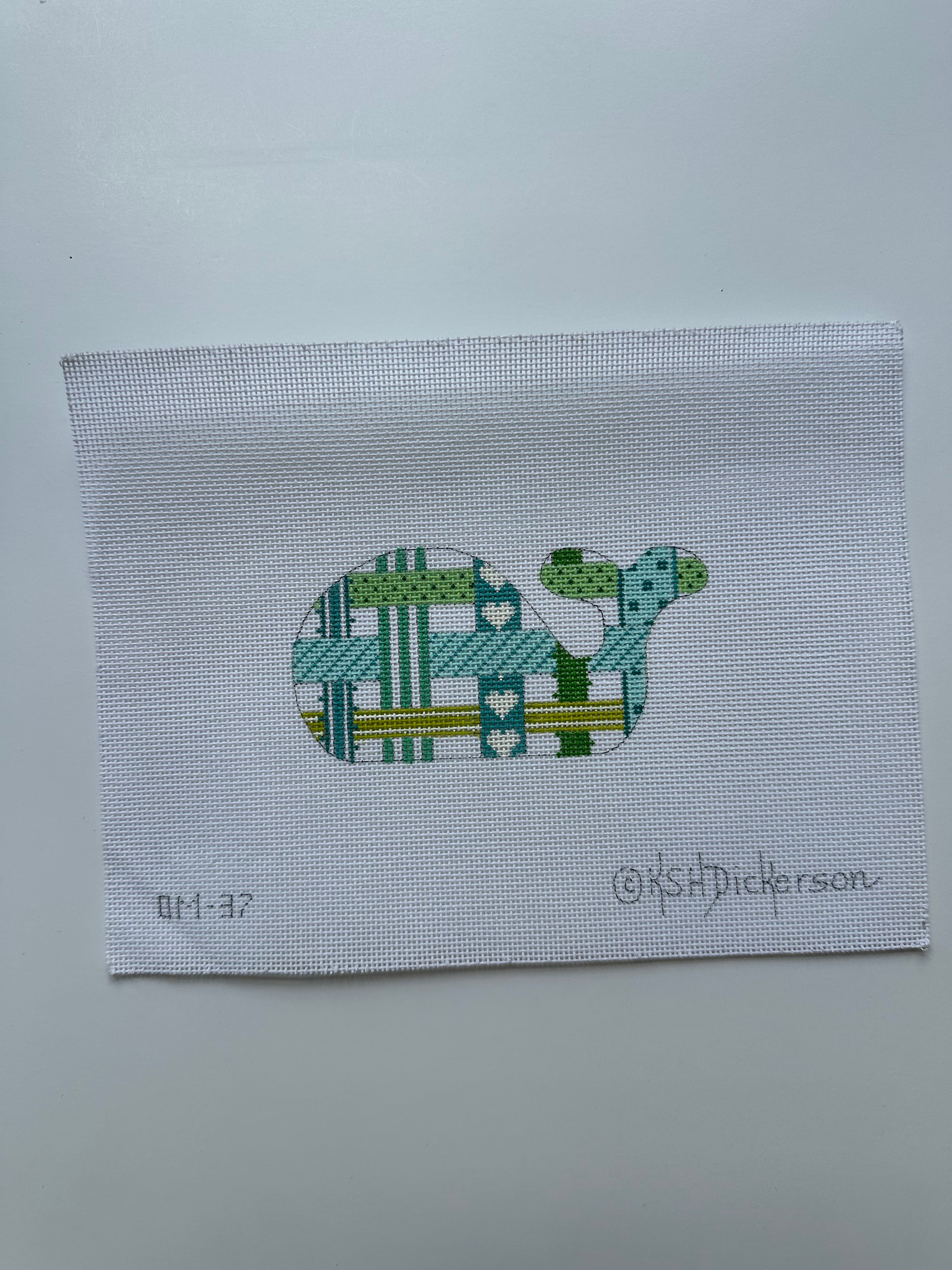 Aqua Ribbon Whale by Kate Dickerson