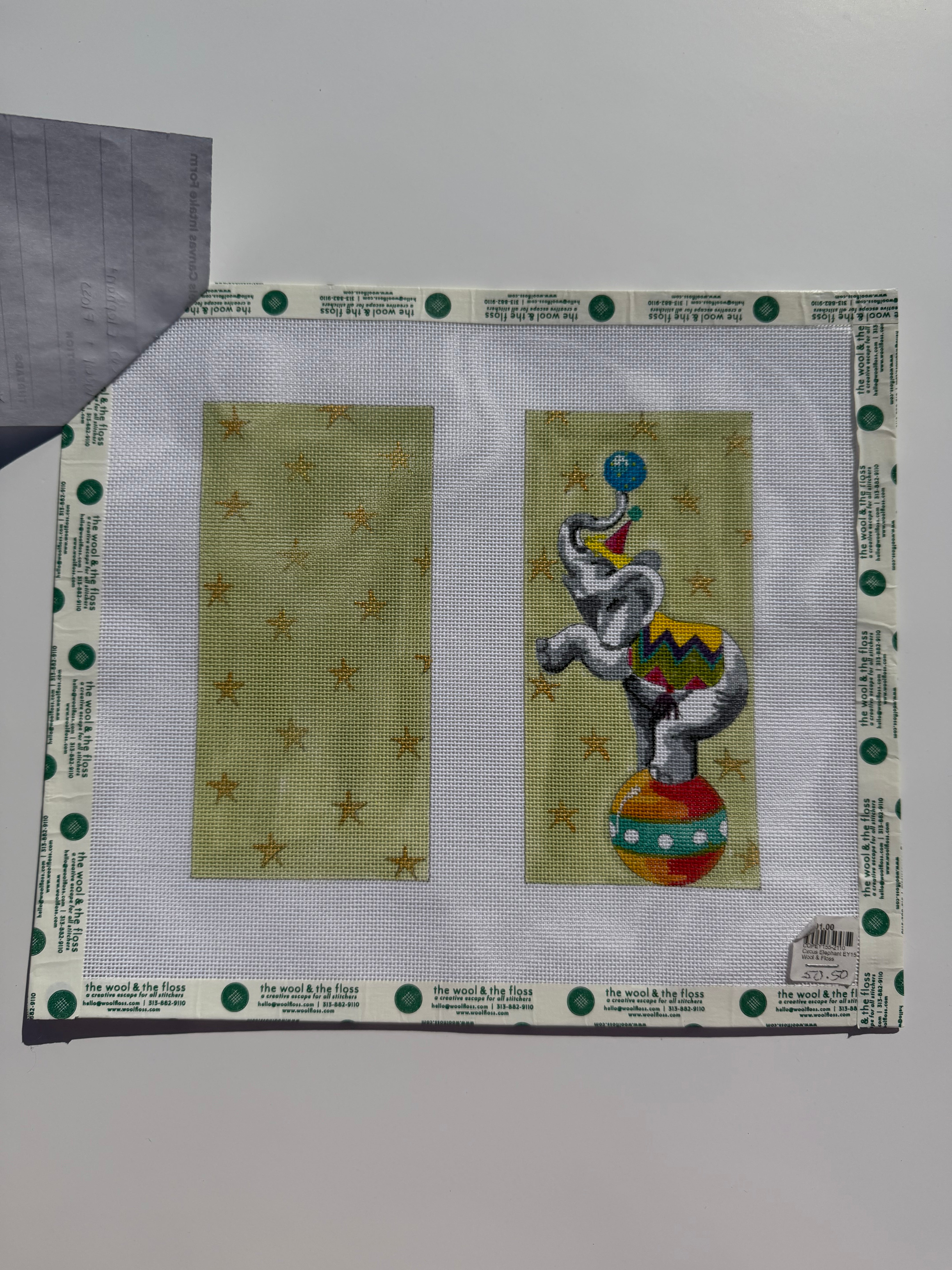 Circus Elephant Needlepoint Eye Glass Case