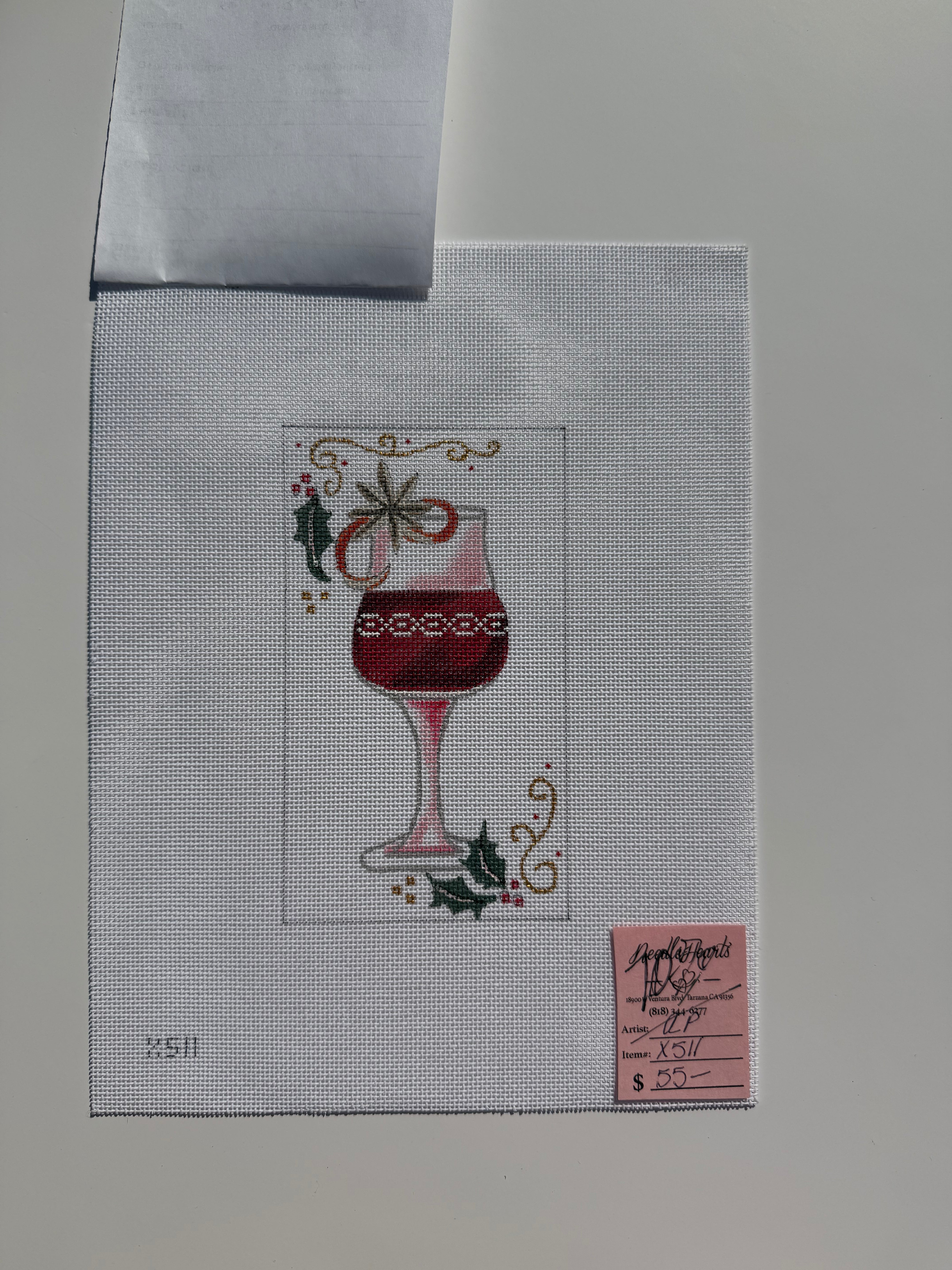 Christmas Wine Needlepoint Canvas