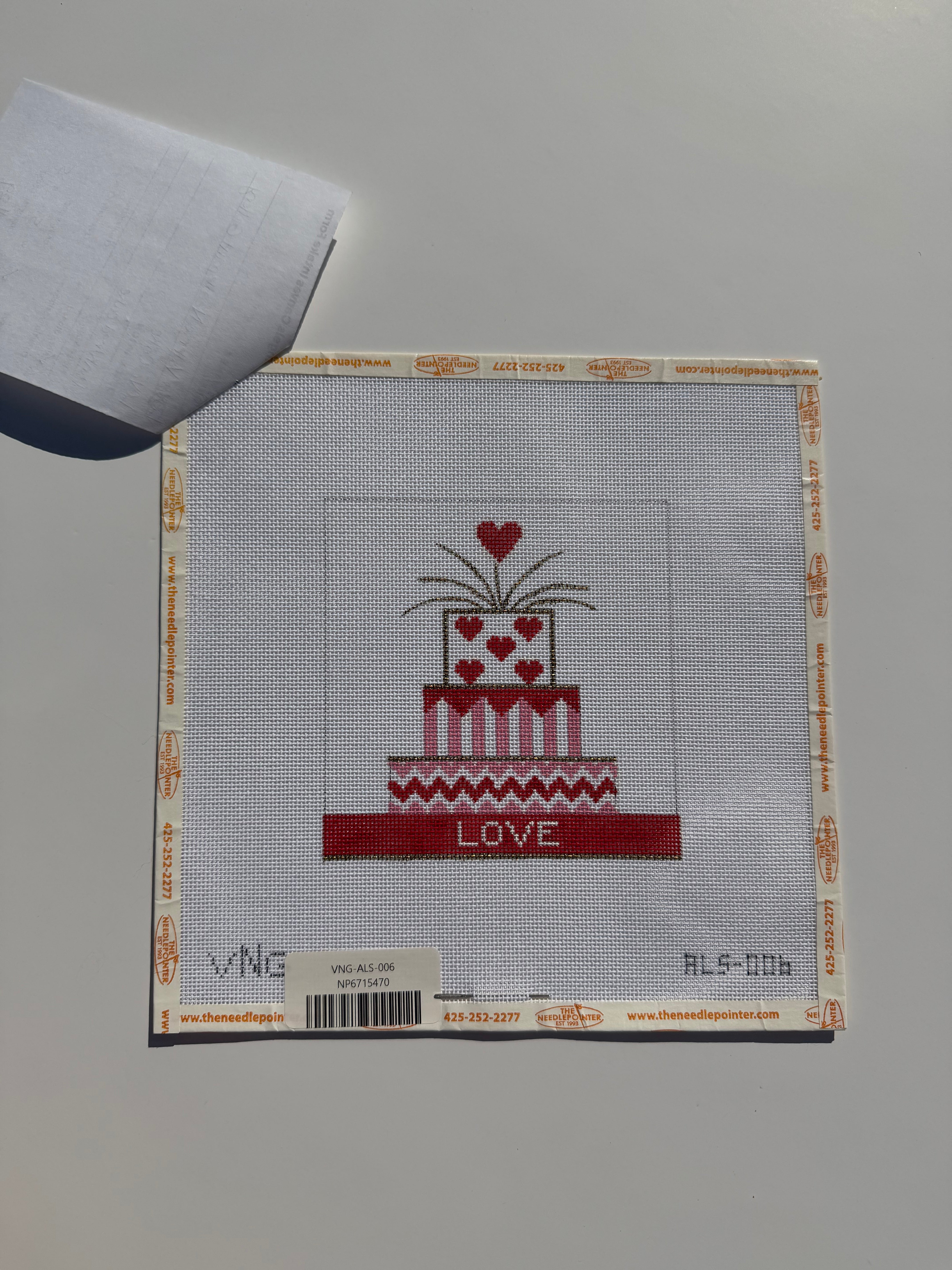 Valerie Needlepoint Gallery Love Cake Canvas