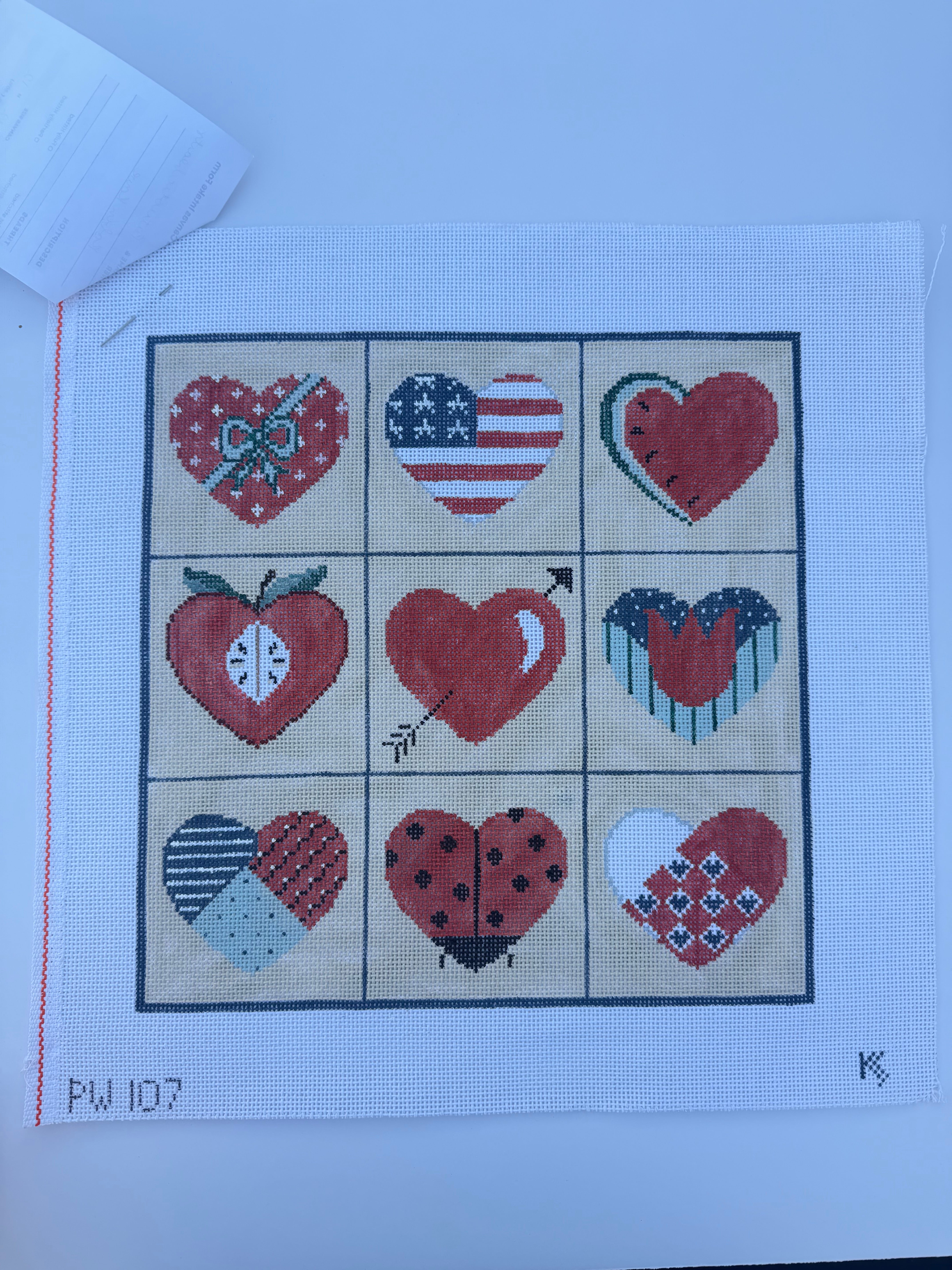 Patriotic Hearts Pillow