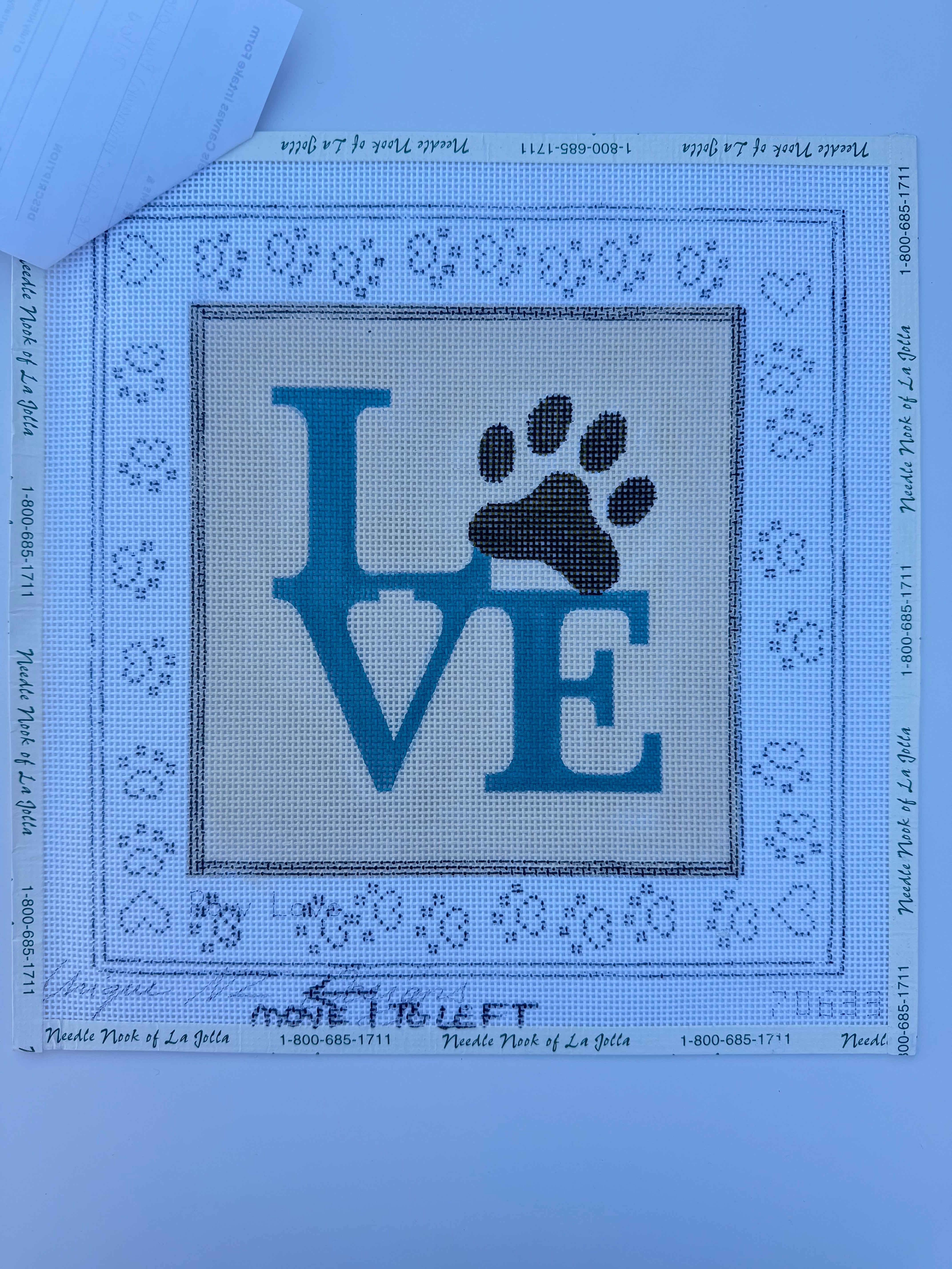 Blue Paw Love Pillow