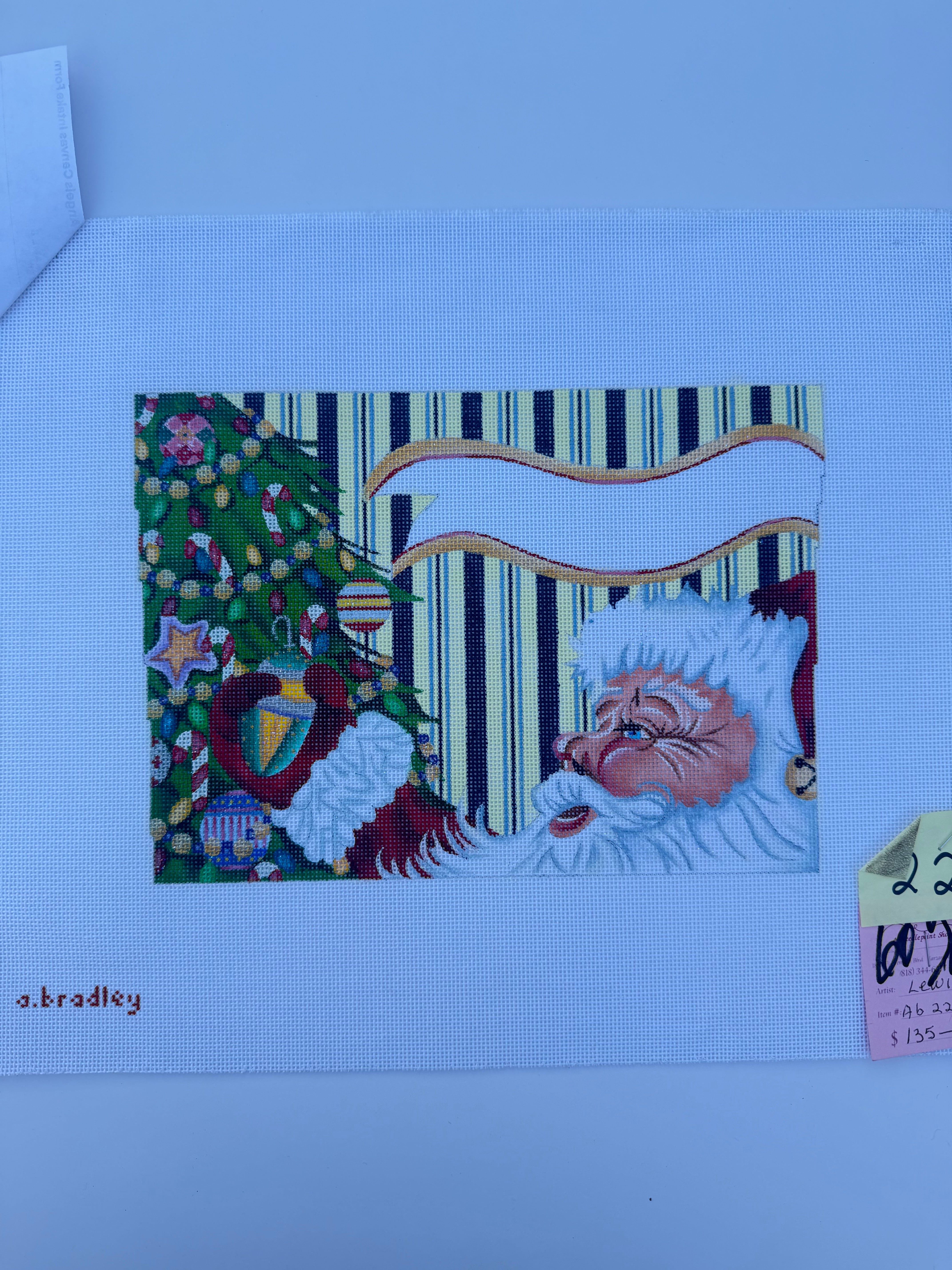 Jolly Santa with Christmas Tree Pillow