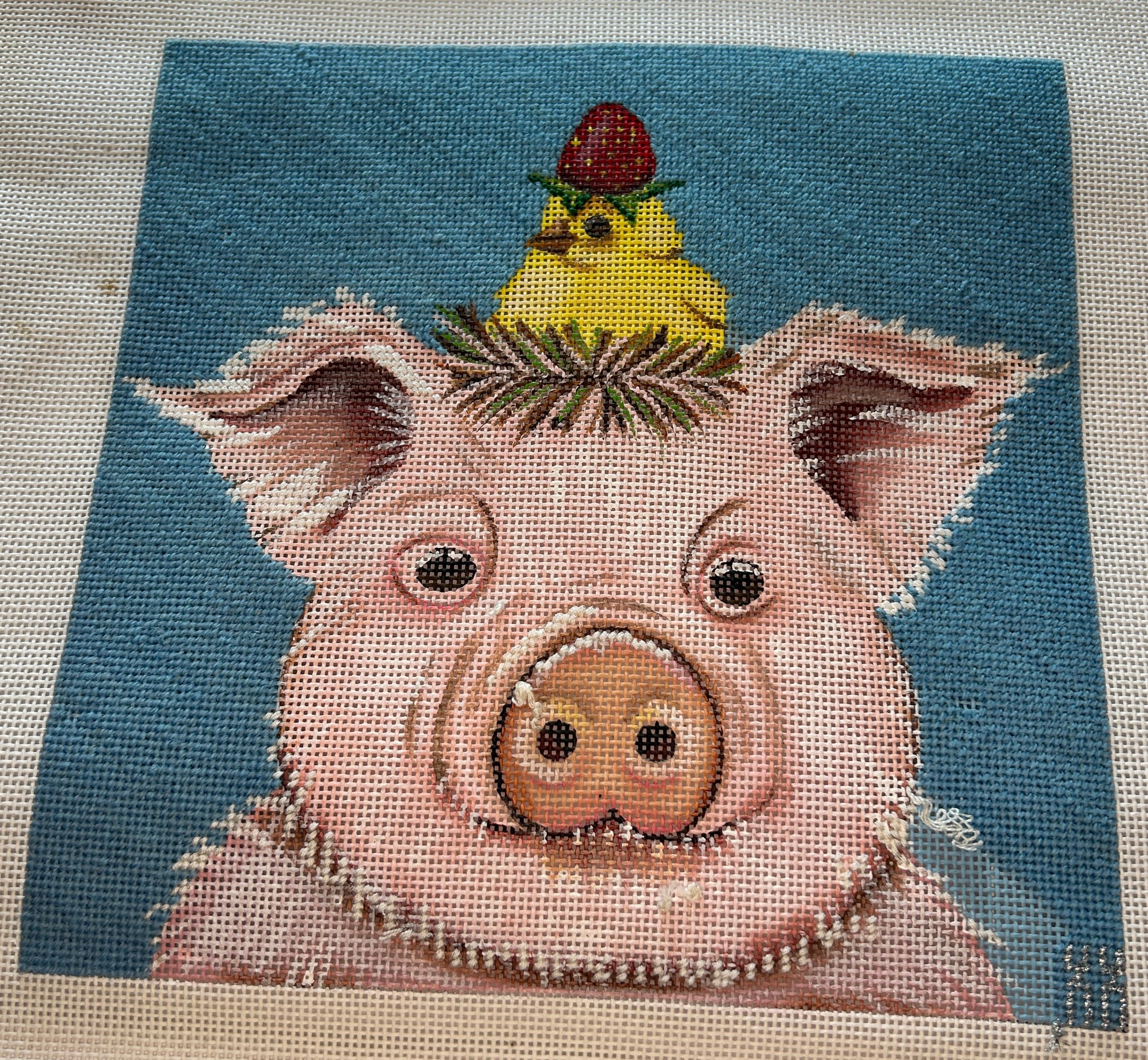 Pig & Chick with Strawberry