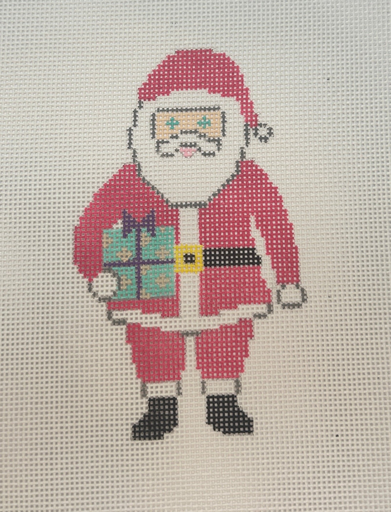 Pink Santa with Present