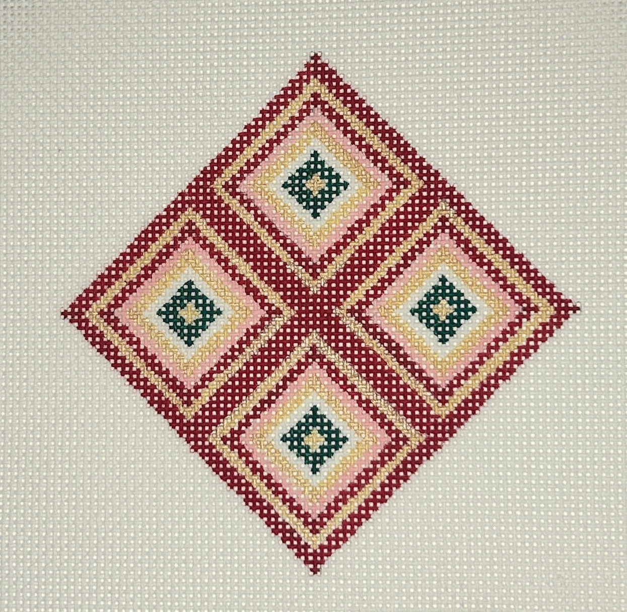 Red Geometric Diamonds